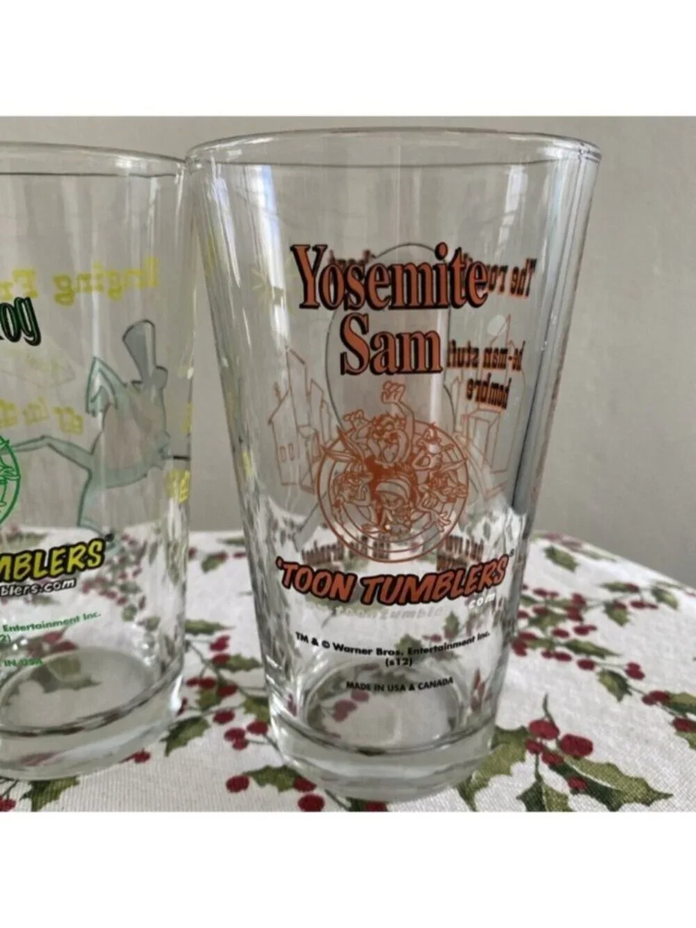 Looney Tunes 5 Pint Glasses Toon Tumblers Warner Bros. Cartoons Collector USA